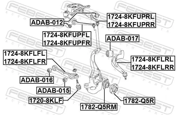 Handler.Part Control arm-/trailing arm bush FEBEST ADAB016 2