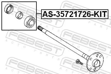 Handler.Part Bearing, drive shaft FEBEST AS35721726KIT 2