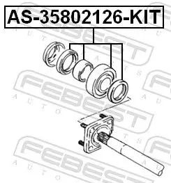 Handler.Part Bearing, drive shaft FEBEST AS35802126KIT 2