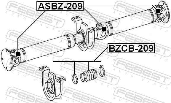 Handler.Part Joint, propshaft FEBEST ASBZ209 2