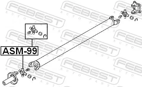 Handler.Part Joint, propshaft FEBEST ASM99 2