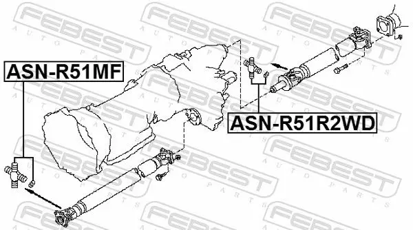 Handler.Part Joint, propshaft FEBEST ASNR51R2WD 2