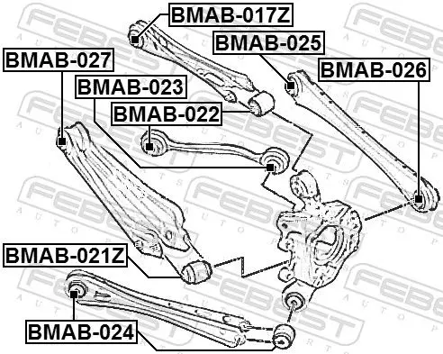 Handler.Part Control arm-/trailing arm bush FEBEST BMAB023 2