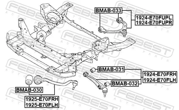 Handler.Part Control arm-/trailing arm bush FEBEST BMAB030 2