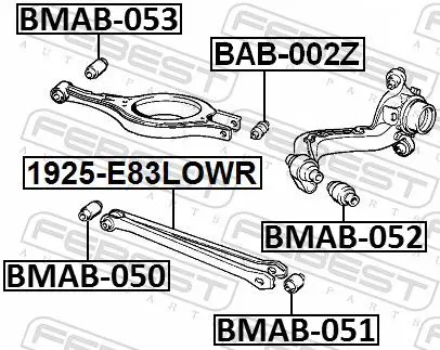 Handler.Part Control arm-/trailing arm bush FEBEST BMAB050 2