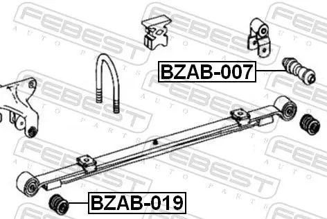 Handler.Part Bush, leaf spring FEBEST BZAB007 2