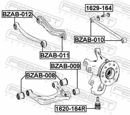 Handler.Part Control arm-/trailing arm bush FEBEST BZAB011 2