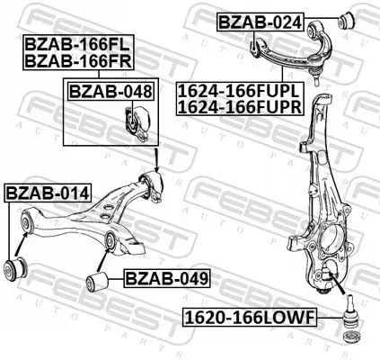 Handler.Part Control arm-/trailing arm bush FEBEST BZAB024 2