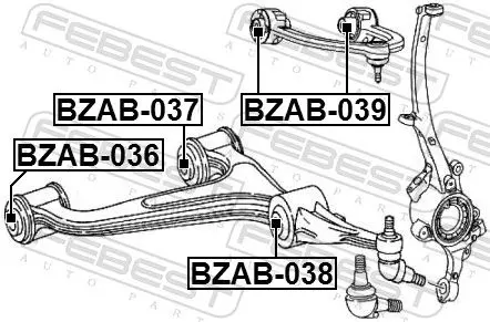 Handler.Part Control arm-/trailing arm bush FEBEST BZAB036 2