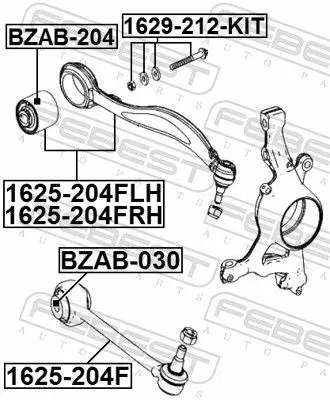 Handler.Part Control arm-/trailing arm bush FEBEST BZAB204 2