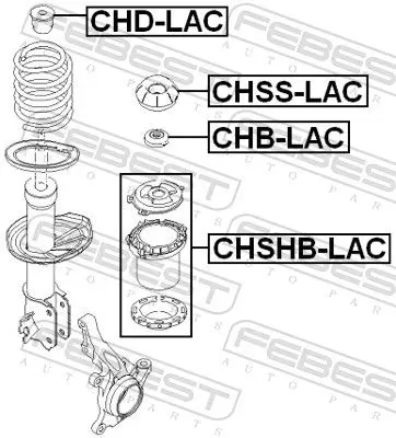 Handler.Part Anti-friction bearing, suspension strut support mounting FEBEST CHBLAC 2