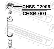 Handler.Part Spacer bush, shock absorber FEBEST CHSB001 2