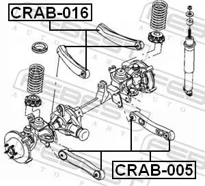 Handler.Part Control arm-/trailing arm bush FEBEST CRAB005 2