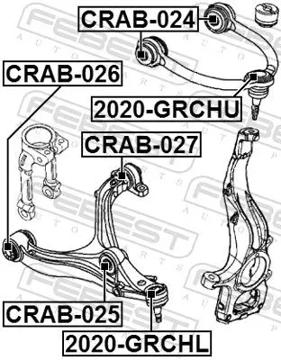 Handler.Part Control arm-/trailing arm bush FEBEST CRAB025 2