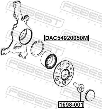 Handler.Part Wheel bearing FEBEST DAC54920050M 2