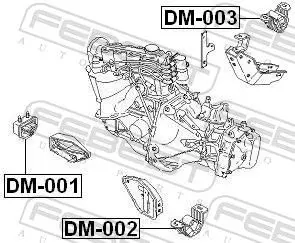 Handler.Part Engine mounting FEBEST DM001 2