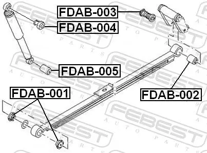 Handler.Part Bush, shock absorber FEBEST FDAB004 2