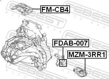 Handler.Part Mounting, automatic transmission FEBEST FDAB007 2