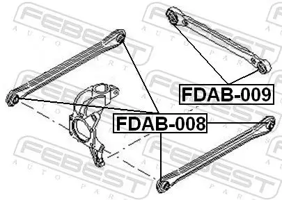 Handler.Part Control arm-/trailing arm bush FEBEST FDAB009 2