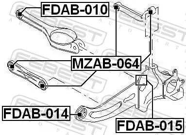 Handler.Part Control arm-/trailing arm bush FEBEST FDAB014 2