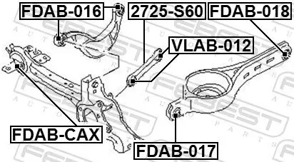 Handler.Part Control arm-/trailing arm bush FEBEST FDAB016 2