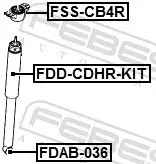 Handler.Part Bush, shock absorber FEBEST FDAB036 2