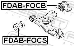 Handler.Part Control arm-/trailing arm bush FEBEST FDABFOCB 2