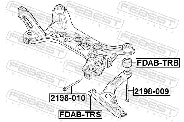 Handler.Part Control arm-/trailing arm bush FEBEST FDABTRS 2