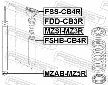 Handler.Part Shock absorber FEBEST FDDCB3R 2