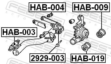 Handler.Part Control arm-/trailing arm bush FEBEST HAB003 2