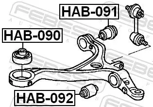 Handler.Part Control arm-/trailing arm bush FEBEST HAB090 2