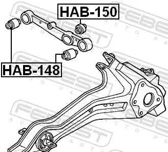 Handler.Part Control arm-/trailing arm bush FEBEST HAB148 2