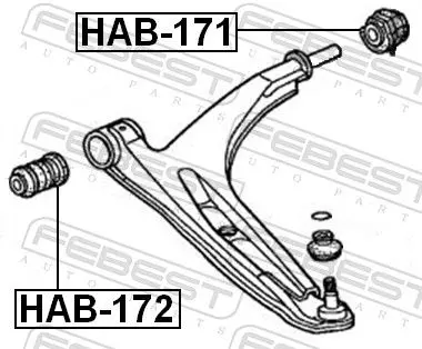 Handler.Part Control arm-/trailing arm bush FEBEST HAB171 2