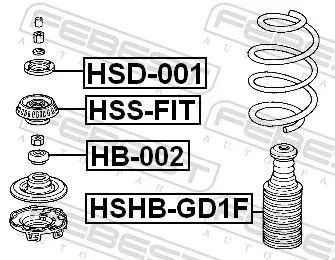 Handler.Part Anti-friction bearing, suspension strut support mounting FEBEST HB002 2