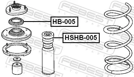 Handler.Part Anti-friction bearing, suspension strut support mounting FEBEST HB005 2