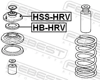 Handler.Part Anti-friction bearing, suspension strut support mounting FEBEST HBHRV 2