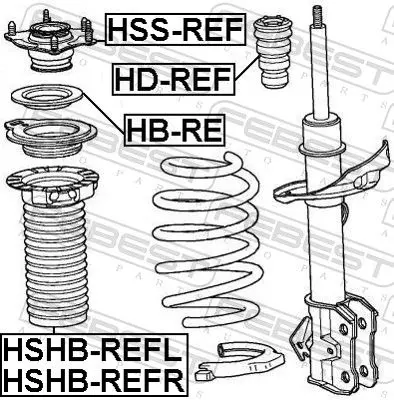 Handler.Part Anti-friction bearing, suspension strut support mounting FEBEST HBRE 2