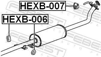 Handler.Part Mounting kit, exhaust system FEBEST HEXB007 2