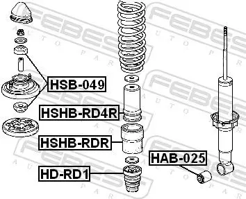 Handler.Part Spacer bush, shock absorber FEBEST HSB049 2