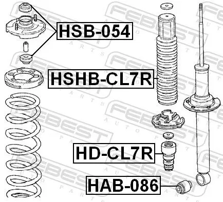 Handler.Part Spacer bush, shock absorber FEBEST HSB054 2