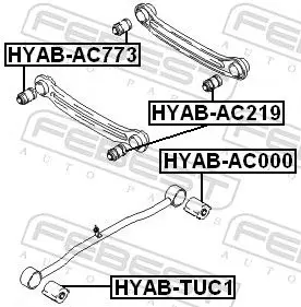 Handler.Part Control arm-/trailing arm bush FEBEST HYABAC000 2