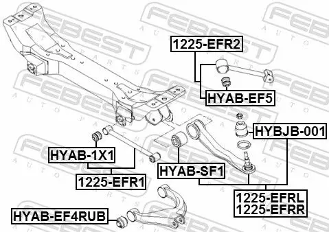 Handler.Part Control arm-/trailing arm bush FEBEST HYABEF4RUB 2