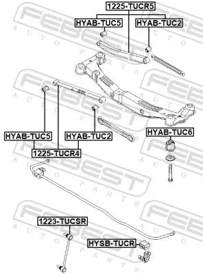 Handler.Part Control arm-/trailing arm bush FEBEST HYABTUC5 2