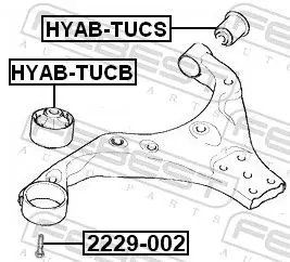 Handler.Part Control arm-/trailing arm bush FEBEST HYABTUCS 2