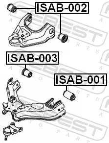 Handler.Part Control arm-/trailing arm bush FEBEST ISAB001 2