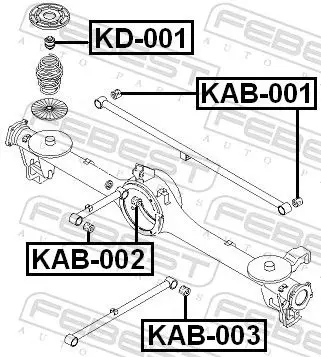 Handler.Part Control arm-/trailing arm bush FEBEST KAB002 2