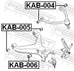 Handler.Part Control arm-/trailing arm bush FEBEST KAB004 2