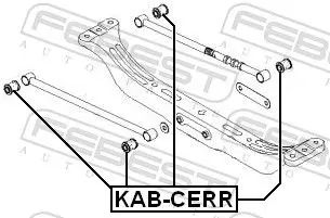 Handler.Part Control arm-/trailing arm bush FEBEST KABCERR 2