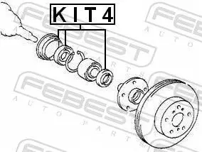 Handler.Part Seal, wheel hub FEBEST KIT4 2