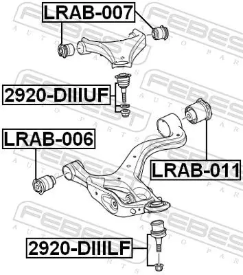 Handler.Part Control arm-/trailing arm bush FEBEST LRAB006 2